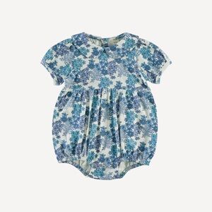 Kate Quinn short puff sleeve peter pan bubble | blue wildflowers